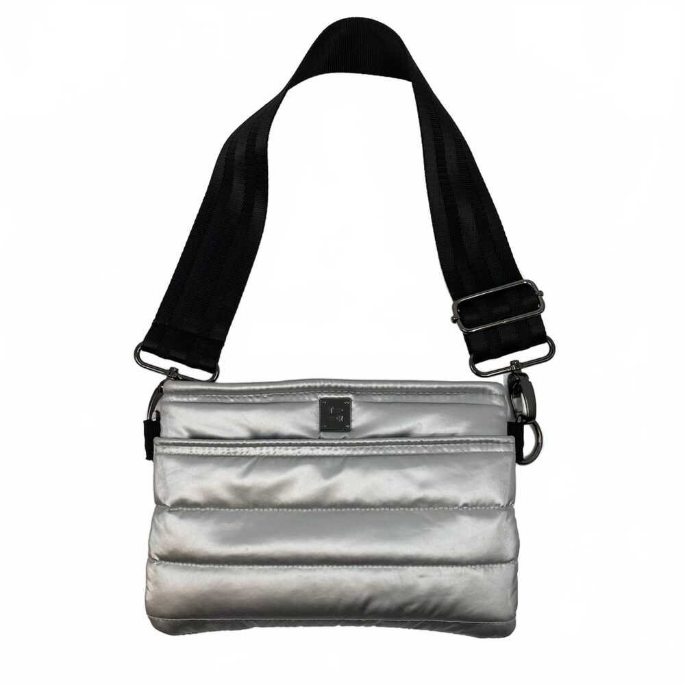 Think Royln Silver Black Puffer Shoulder Bag